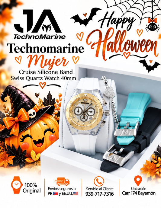 Technomarine Mujer Cruise Silicone Band Swiss Quartz Watch 40mm +5% de descuento Adicional