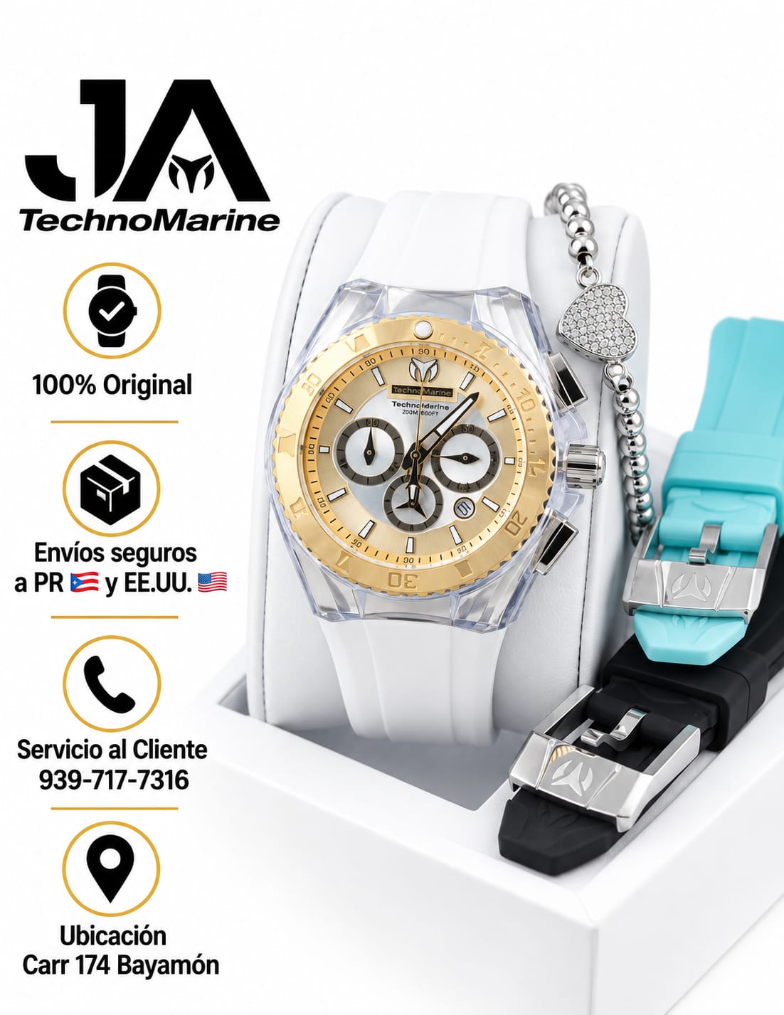 Technomarine Mujer Cruise Silicone Band Swiss Quartz Watch 40mm +5% de descuento Adicional