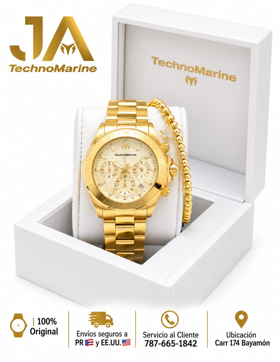 2x 1 Technomarine Manta Ray Gold 42mm & Manta Ray Gold 38mm 2 Pulseras