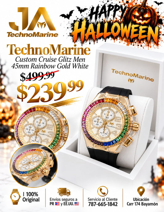 Technomarine Custom Cruise Glitz 45mm Gold Rainbow