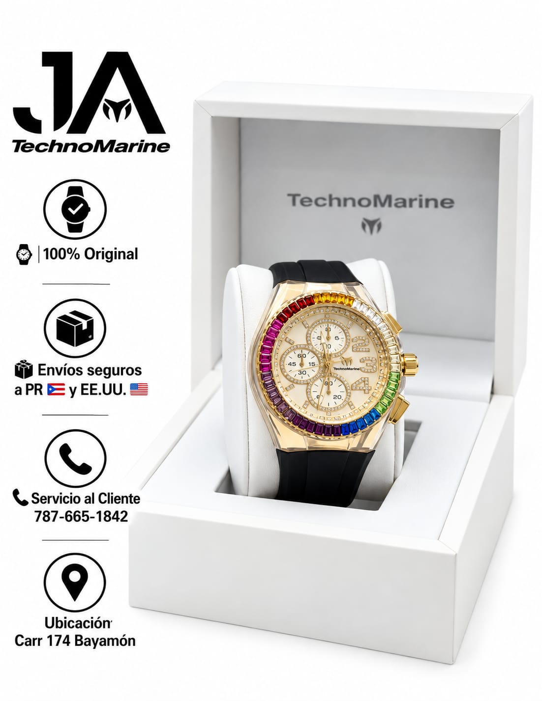 Technomarine Custom Cruise Glitz 45mm Gold Rainbow
