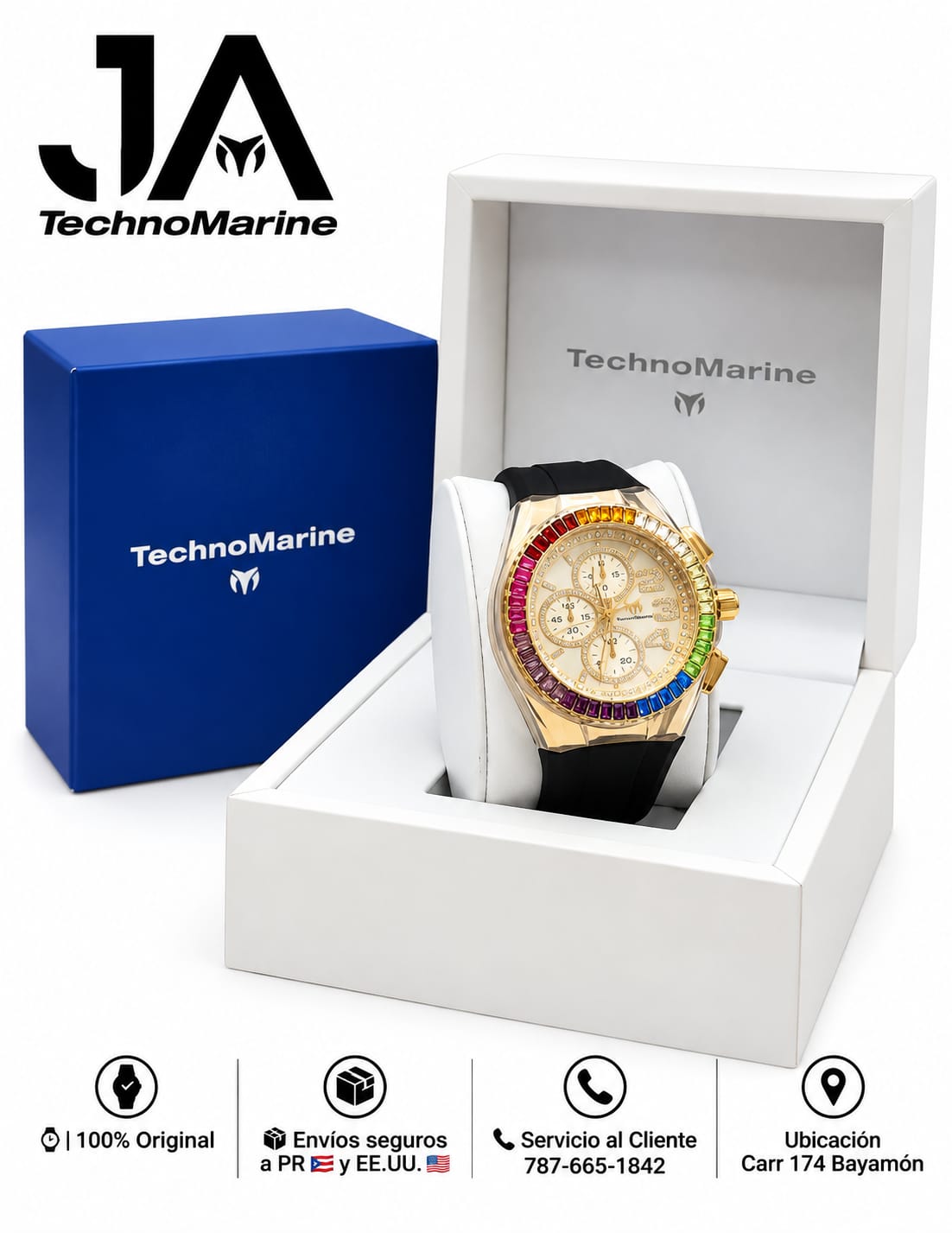 Technomarine Custom Cruise Glitz 45mm Gold Rainbow