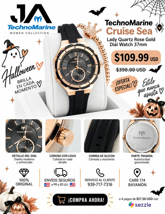 Technomarine Cruise Sea Lady Quartz Rose Gold Dial Watch 37mm