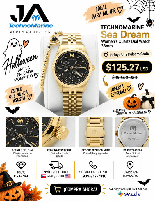 TECHNOMARINE Sea Dream Quartz Dial Watch 38mm Una Pulsera Gratis