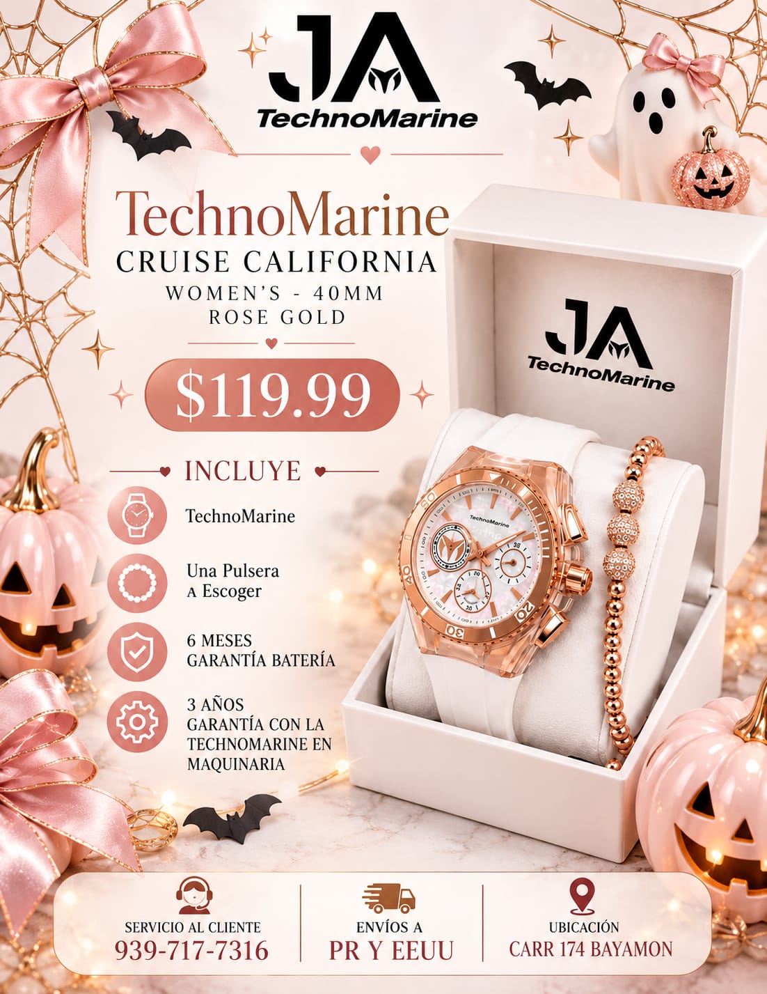 TechnoMarine Cruise California Women’s - 40MM Rose Gold PULSERA INCLUIDA