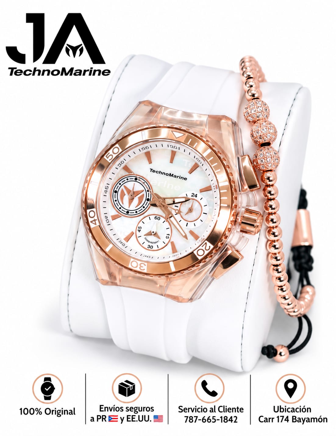 TechnoMarine Cruise California Women’s - 40MM Rose Gold PULSERA INCLUIDA