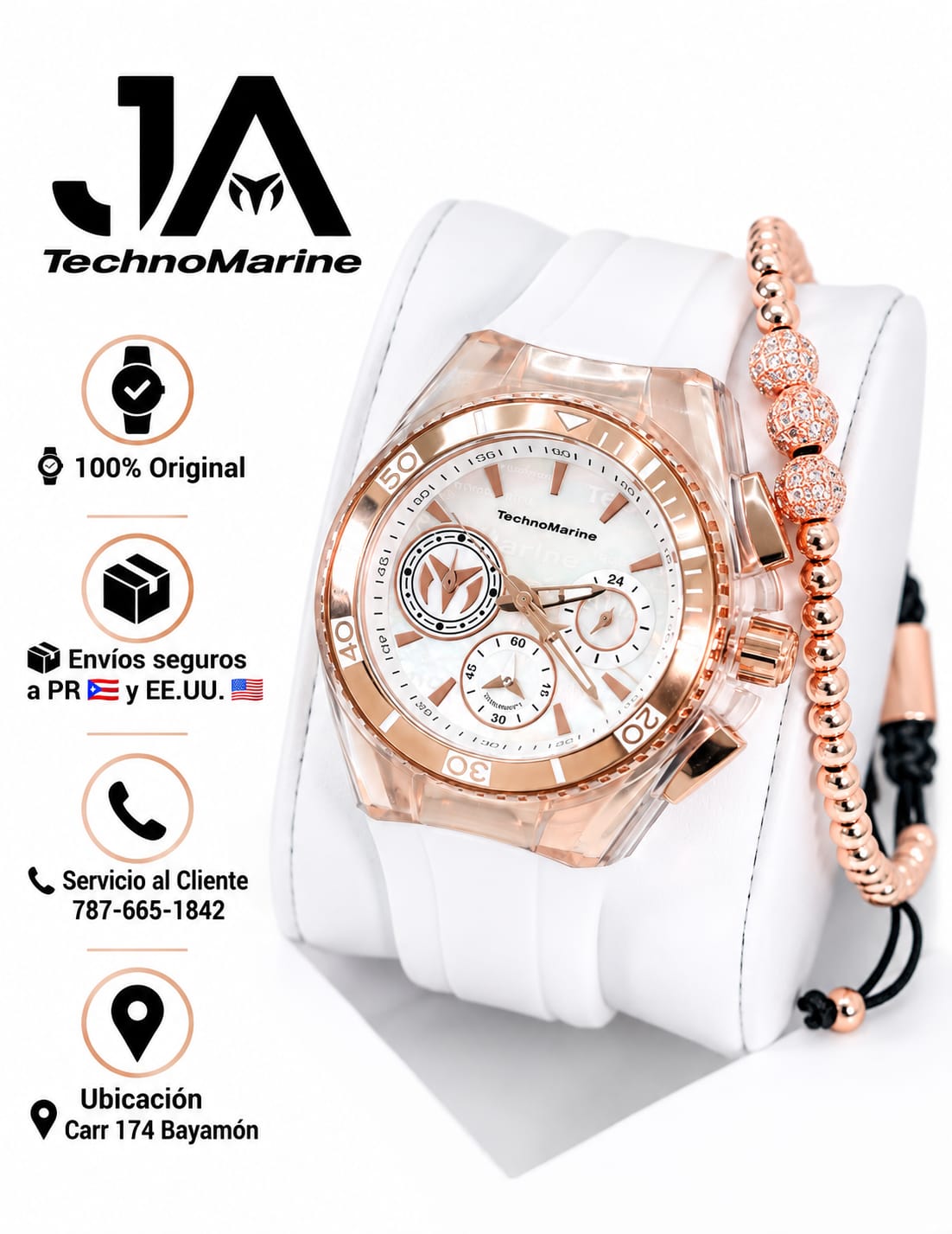 TechnoMarine Cruise California Women’s - 40MM Rose Gold PULSERA INCLUIDA