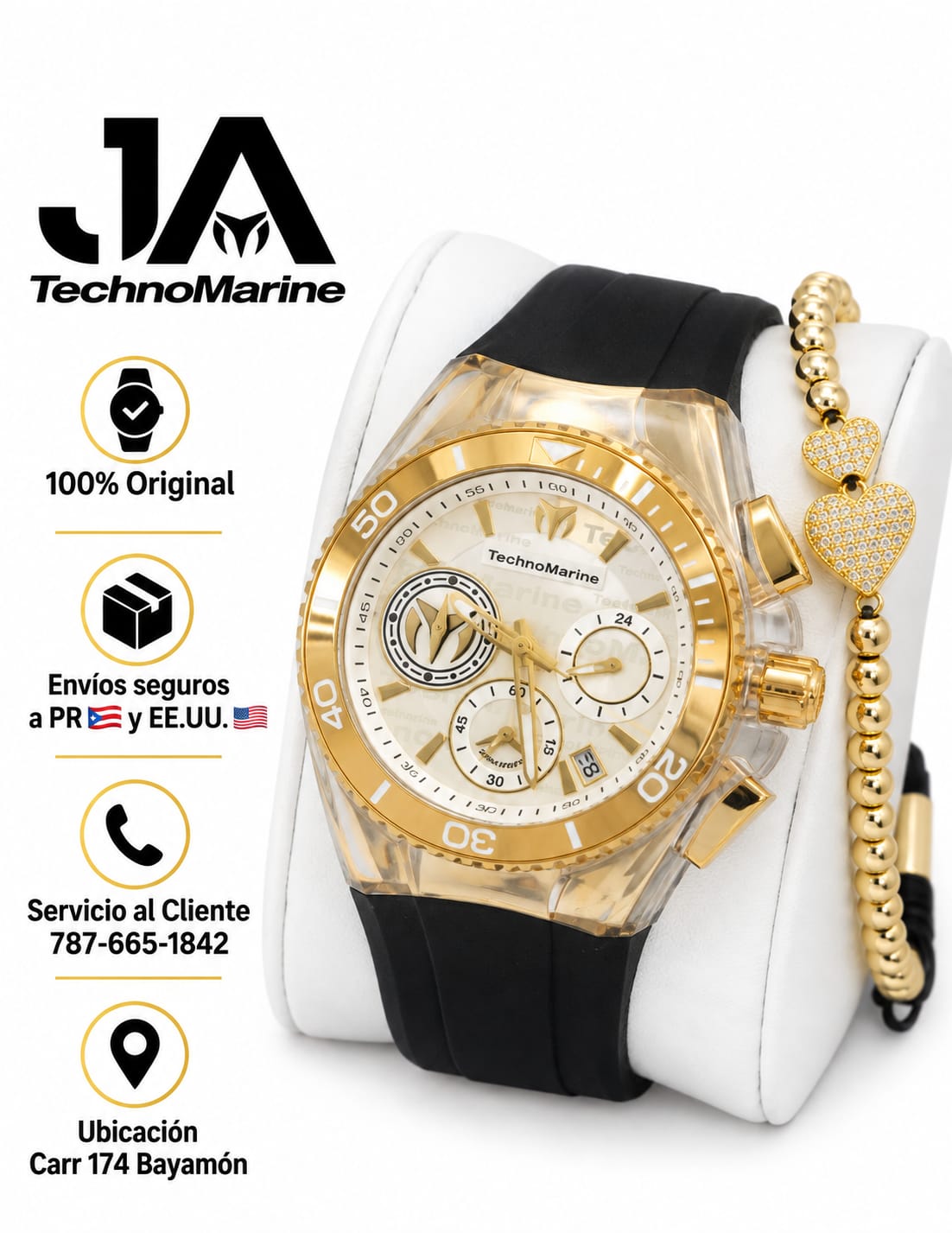 TechnoMarine Cruise California Women's Watch Metal, Mother of Pearl & Oyster Dial 40mm, White