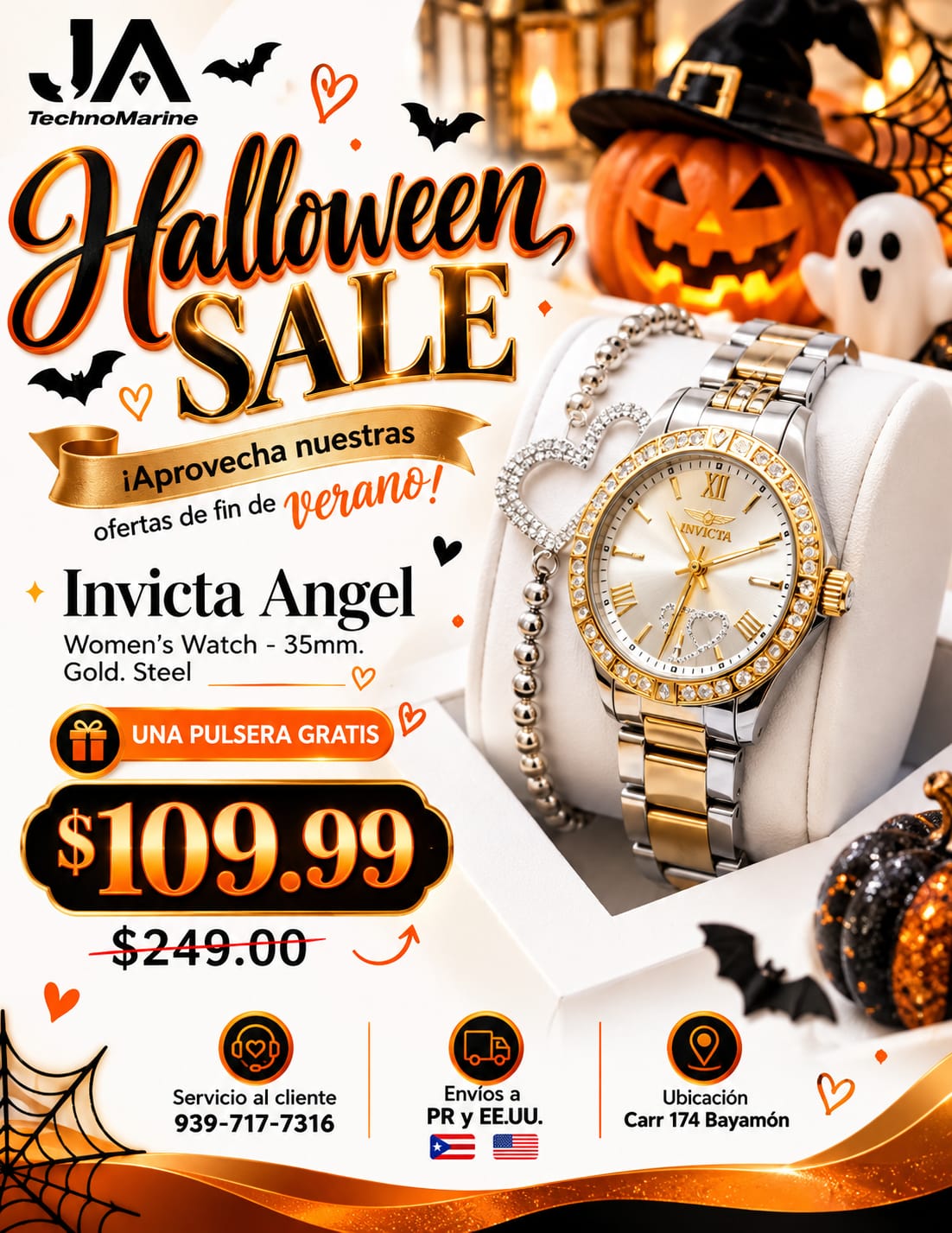 Invicta Angel Women's Watch - 35mm. Gold. Steel Una Pulsera Gratis
