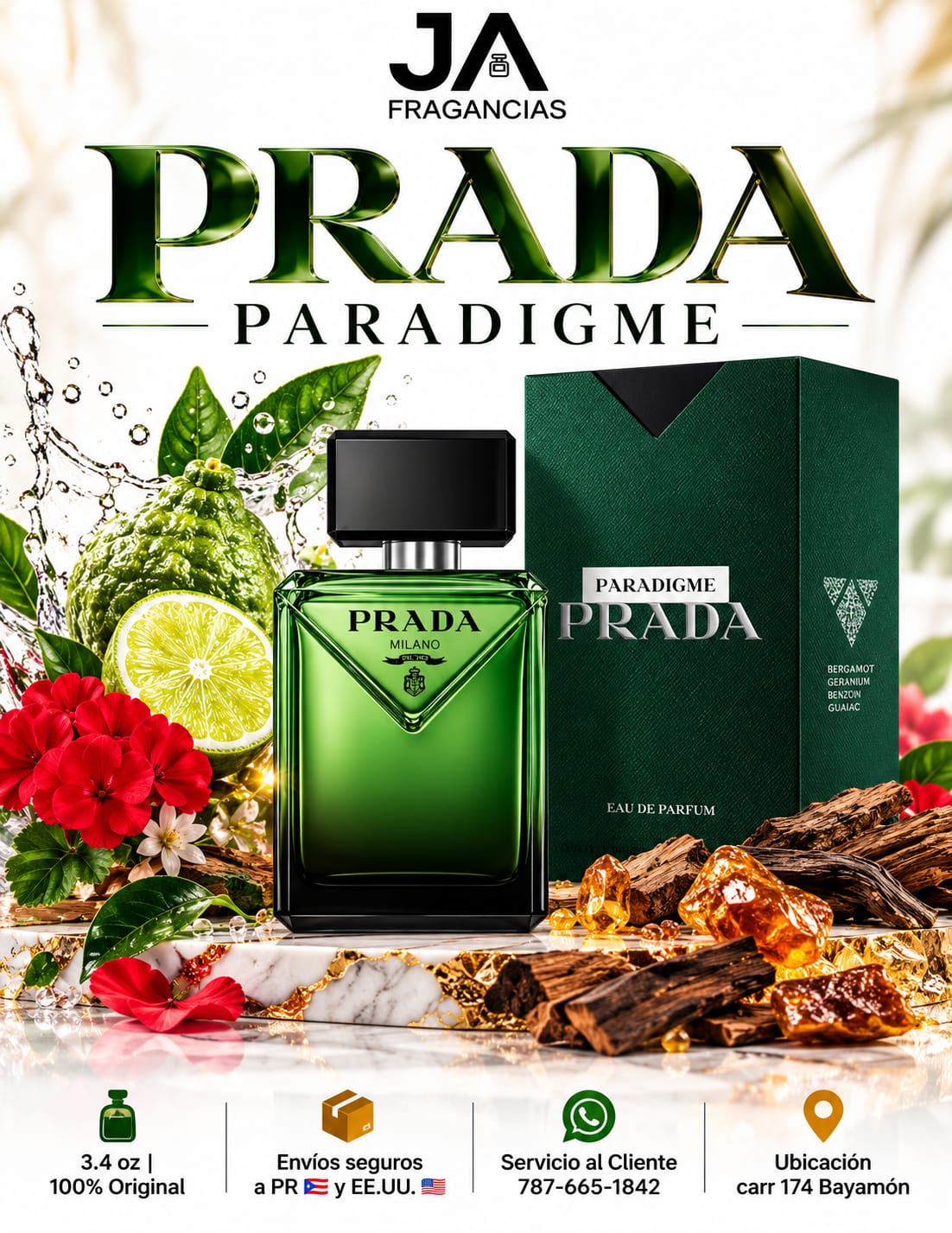 Paradigme Prada Men Eau De Parfum 3.3oz 5% De Descuento Adicional