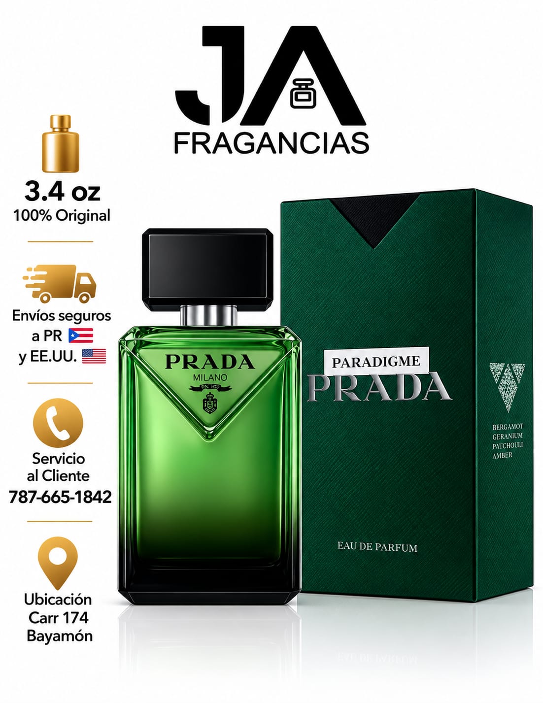 Paradigme Prada Men Eau De Parfum 3.3oz 5% De Descuento Adicional