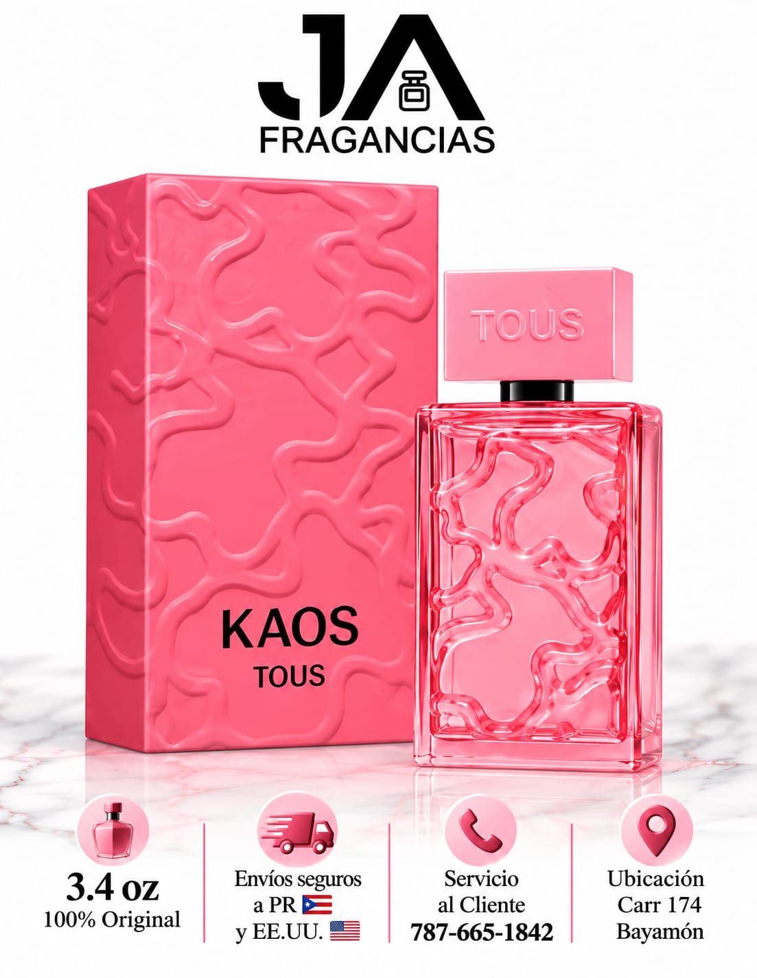 TOUS KAOS EAU DE PARFUM 3.4OZ   5% DE DESCUENTO ADICIONAL