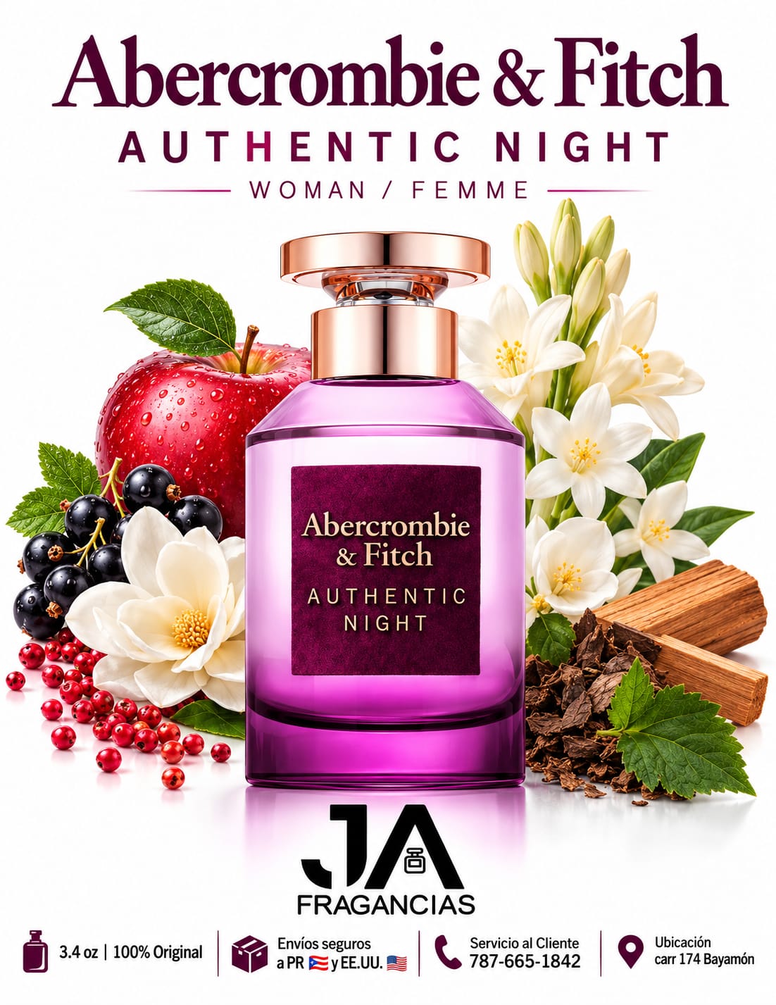 Abercrombie & Fitch Authentic Night Women/Femme Eau De Parfum Spray 3.4 oz