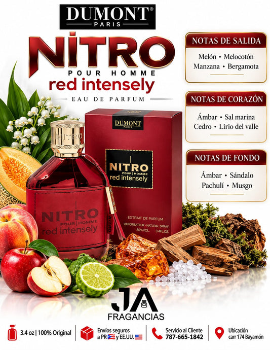 Nitro Red Intensely Pour Homme Extrait De Parfum 3.4oz + 5 % Descuento Adicional