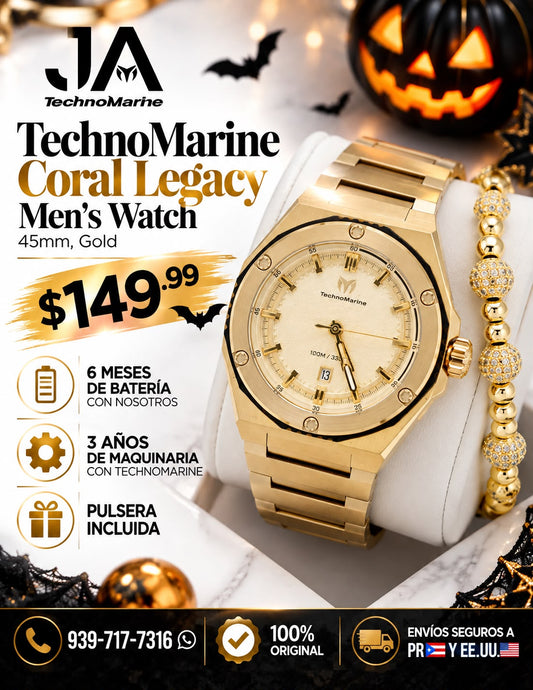 TechnoMarine Coral Coral Legacy Men's Watch - 45mm, Gold