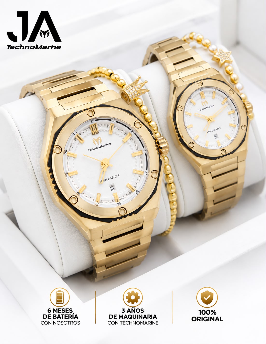 TechnoMarine Coral Legacy Men's Watch - 45mm - TechnoMarine Coral Legacy Women Watch - 36mm Gold - White