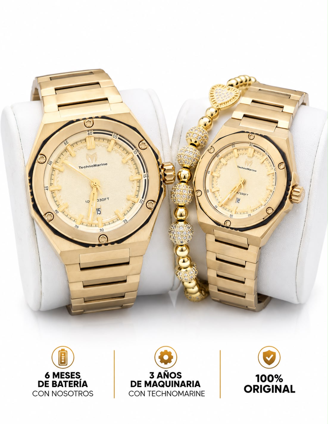 TechnoMarine Coral Legacy Men's Watch Gold 45mm - TechnoMarine Coral Legacy Women Watch - 36mm Gold