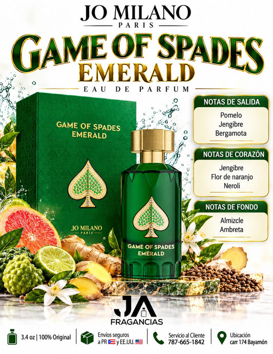 GAME OF SPADES EMERALD 3.4 OZ + 5% DE DESCUENTO ADICIONAL