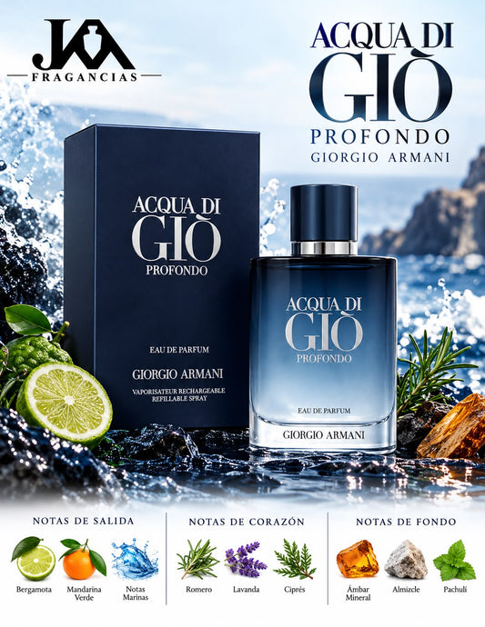 Acqua di Giò Profondo Giorgio Armani Eau De Parfum 4.2oz 5% De Descuento Adicional