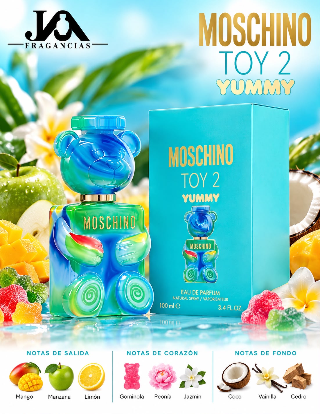 MOSCHINO TOY 2 YUMMY EAU DE PARFUM 3.4OZ + 5% DE DESCUENTO ADICIONAL