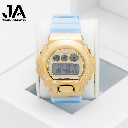 TechnoMarine HydraTech Mariner Digital Men’s Watch – Gold & Blue 45mm