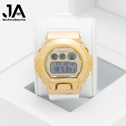 TechnoMarine HydraTech Mariner Digital Men’s Watch – Gold & White 45mm