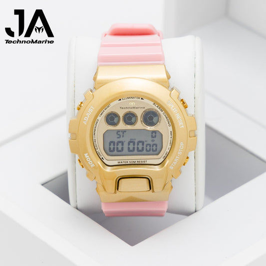 TechnoMarine HydraTech Mariner Digital Men’s Watch – Gold & Pink 45mm