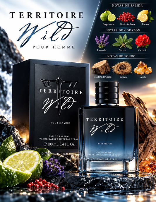 TERRITOIRE WILD POUR HOMME EAU DE PARFUM 3.4OZ + 5% DE DESCUENTO ADICIONAL