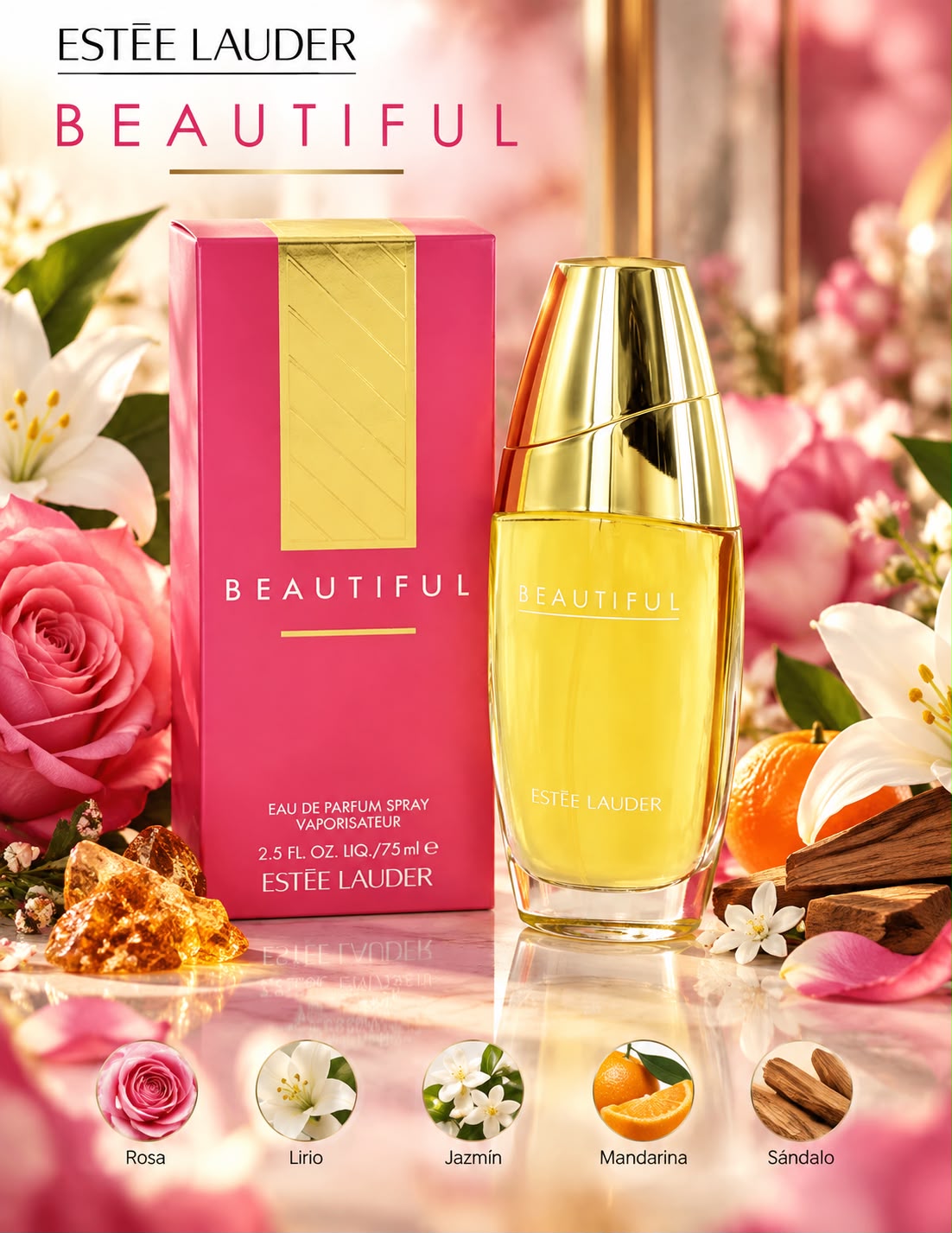 Beautiful Eau De Parfum by Estee Lauder 2.5oz + 5% De Descuento Adicional