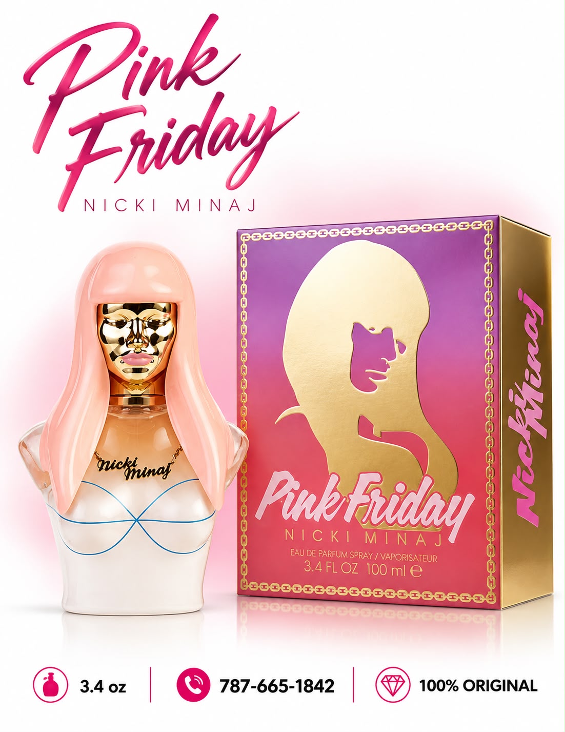 Nicki Minaj Pink Friday Perfume for Women 3.4 oz