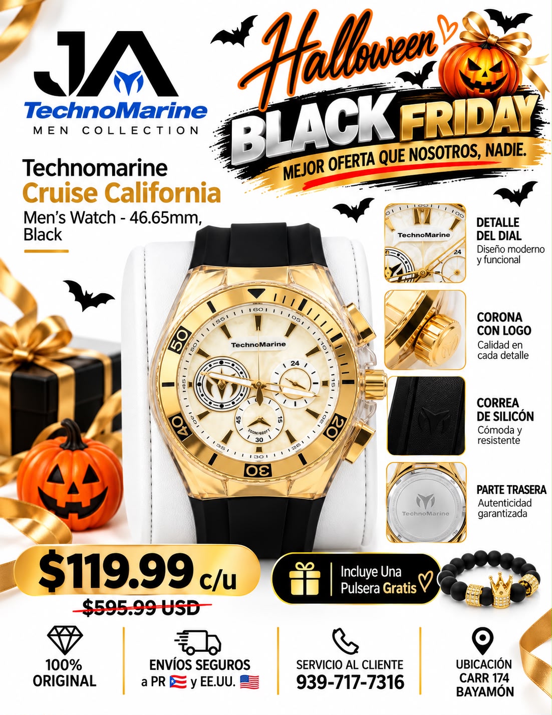 Technomarine Men's Cruise California Men's Watch w/ Metal, &amp; Oyster Dial