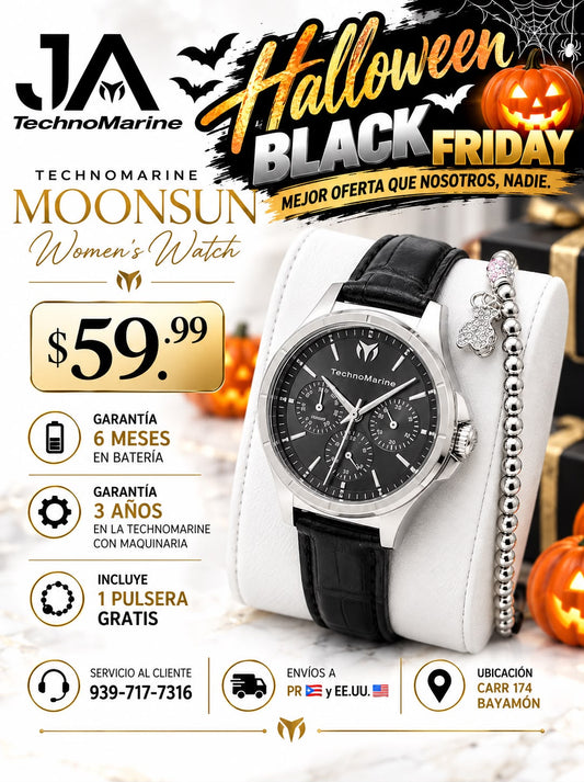 TechnoMarine MoonSun Women's Watch - 36mm, Black