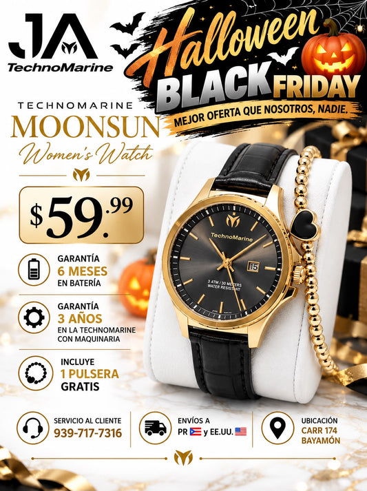TechnoMarine MoonSun Women's Watch - 36mm, Black