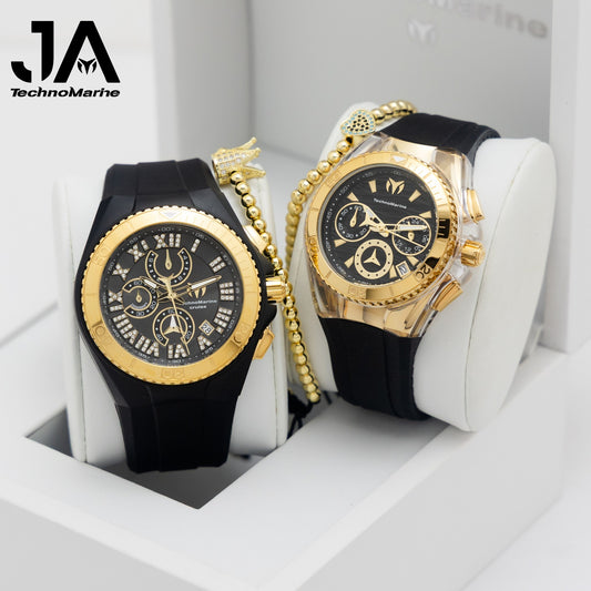Technomarine Cruise Star Gold With Black Dial +
Technomarine Cruise Lady 40mm Stainless Steel Gold Black Dial Quartz Dos Pulcera GRATIS