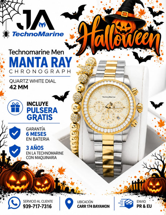 Technomarine Men Manta Ray Chronograph Quartz White Dial 42 mm