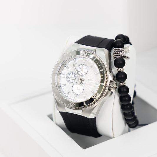 TechnoMarine Cruise California Men's Watch - 45mm, Black, White, Silver + 5% De Descuento = $139.99