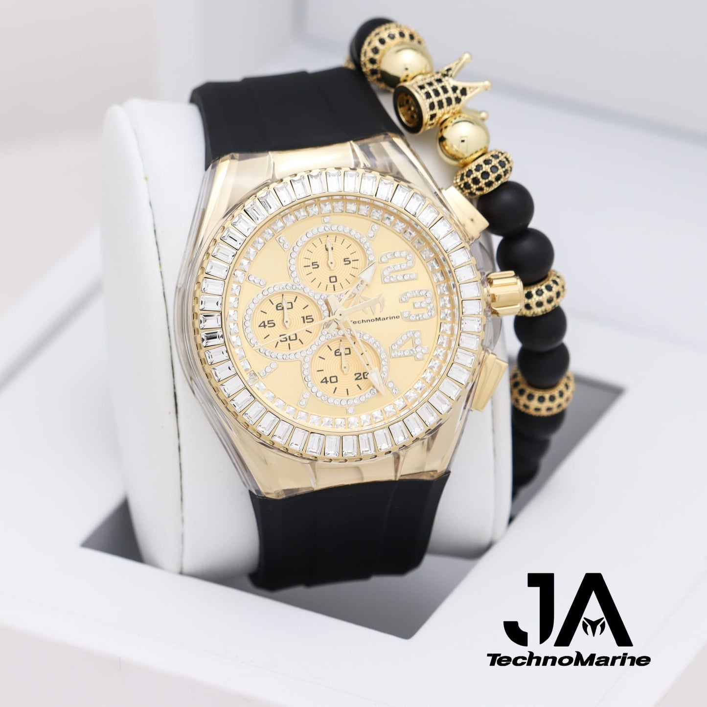 Technomarine Cruise Glitz 45mm Gold w Stones Arrival Una pulsera gratis