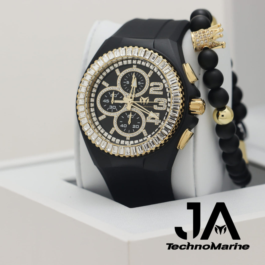 Technomarine Cruise Glitz 45mm Gold And Black Stones Arrival  Una Pulsera Gratis