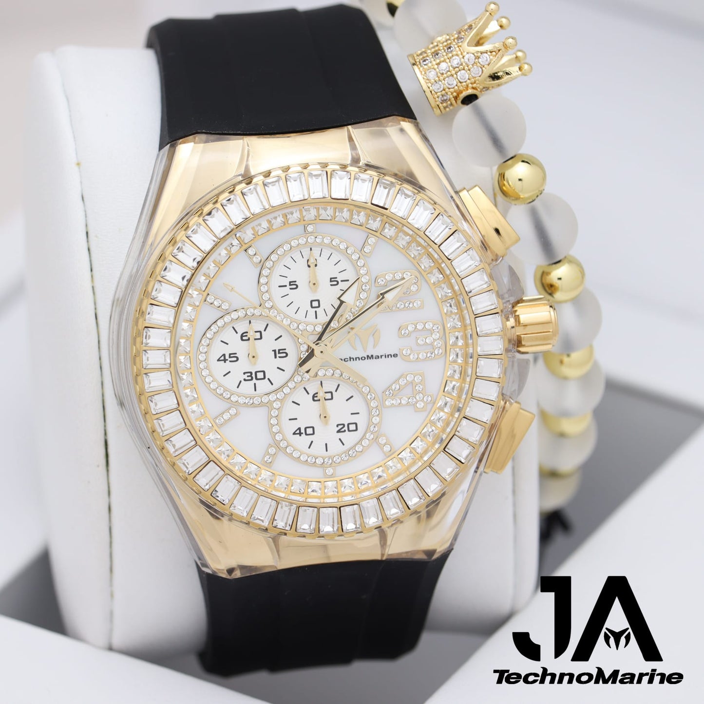 Technomarine Cruise Glitz Men's Watch w/Mother of Pearl Dial - 45mm, Black