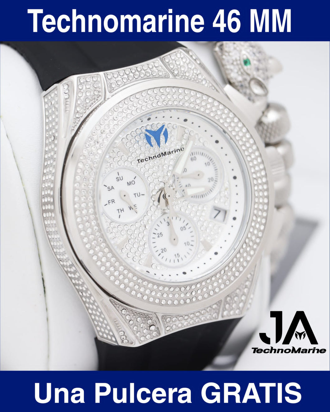 TECHNOMARINE (Pave) Cruise Collection Swiss Machine Silver Color One Free Bracelet
