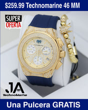 Cargar imagen en el visor de la galería, TECHNOMARINE (Pave) Cruise Collection Maquina Suiza Color Oro Una Pulsera Gratis
