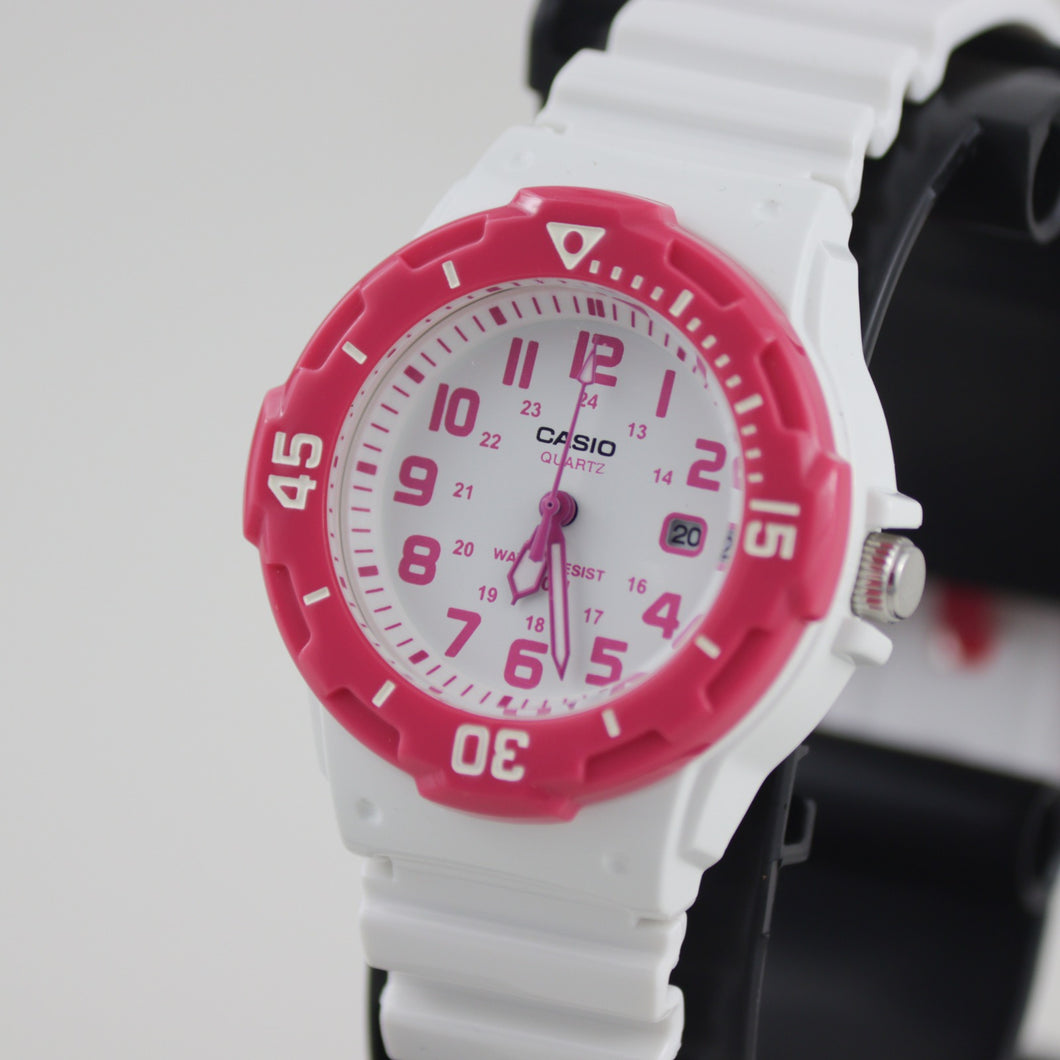 Casio Women's Dive Style Watch, White/Pink Accents