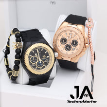 Cargar imagen en el visor de la galería, TechnoMarine Cruise Steel 45mm Rose Gold Watch And TECHNOMARINE Cruise Jellyfish Chronograph Quartz Black Dial Watch 46 mm
