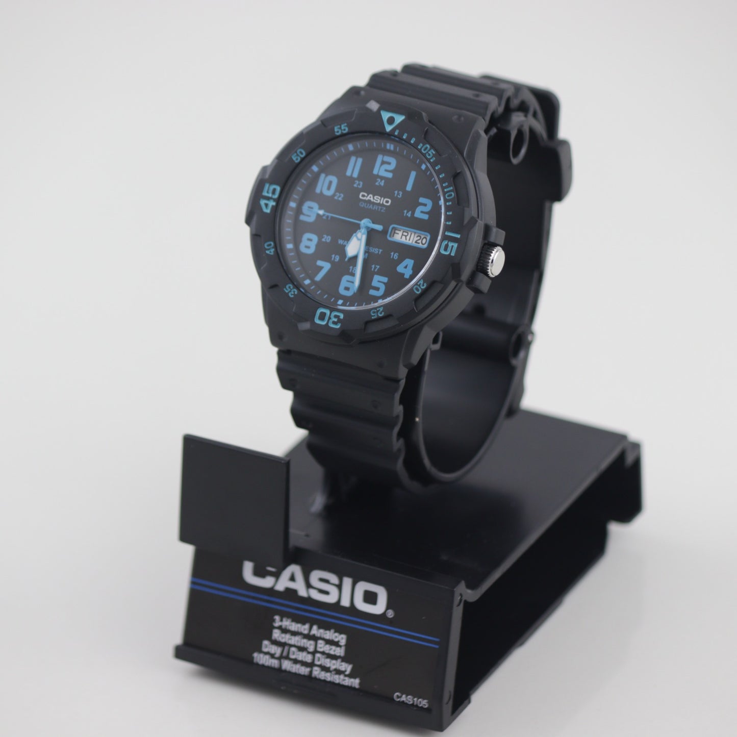 Casio Men's Dive Style Watch, Black/Blue Accents