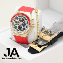 Cargar imagen en el visor de la galería, Technomarine Cruise Chronograph Quartz Crystal Black Dial Men&#39;s Tres Correas Una Pulsera
