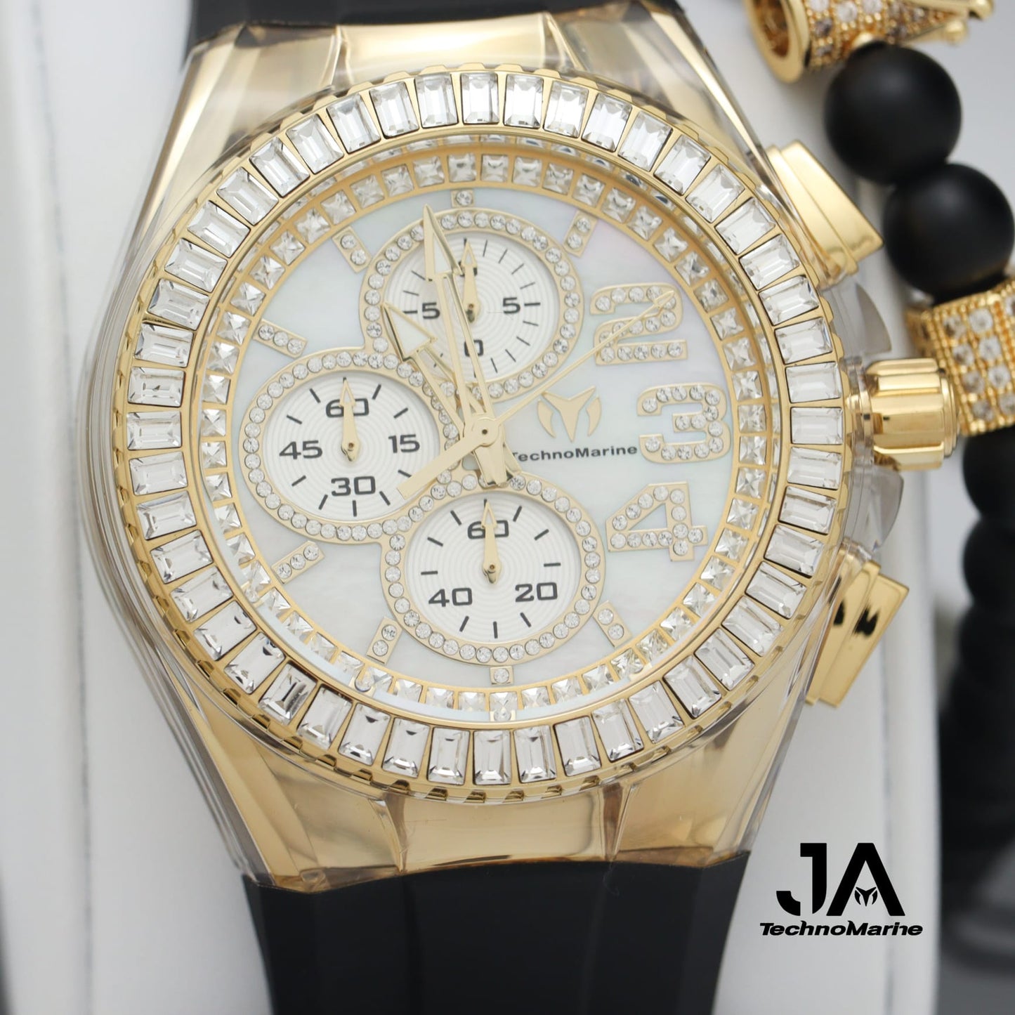 Technomarine Cruise Glitz Men's Watch w/Mother of Pearl Dial - 45mm, Black