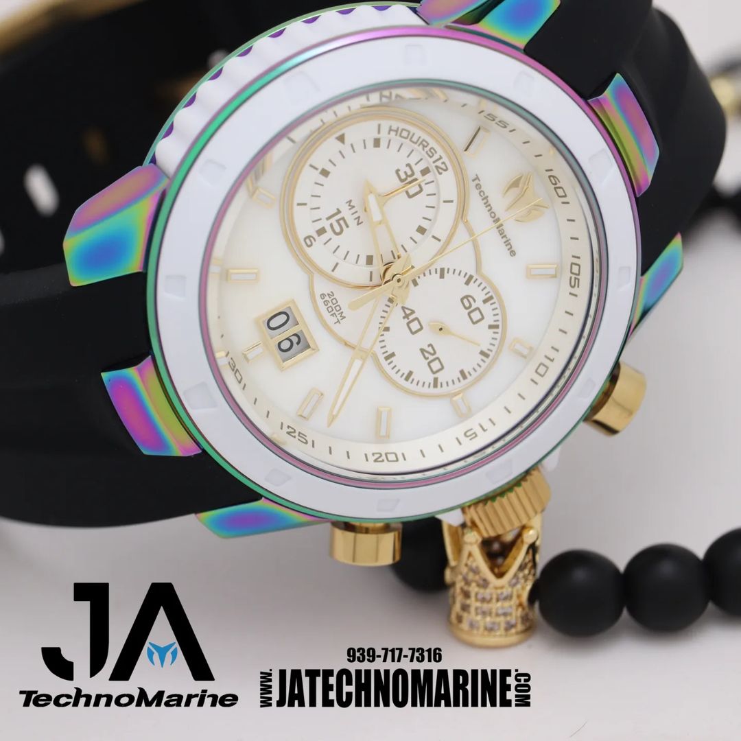 特別価格Technomarine UF6 Chronograph Quartz White Dial Men's Watch 