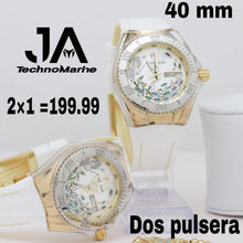 Cargar imagen en el visor de la galería, 2×1 Dos TechnoMarine Women&#39;s 40mm Silicone  Band Steel Case Swiss Quartz Watch
