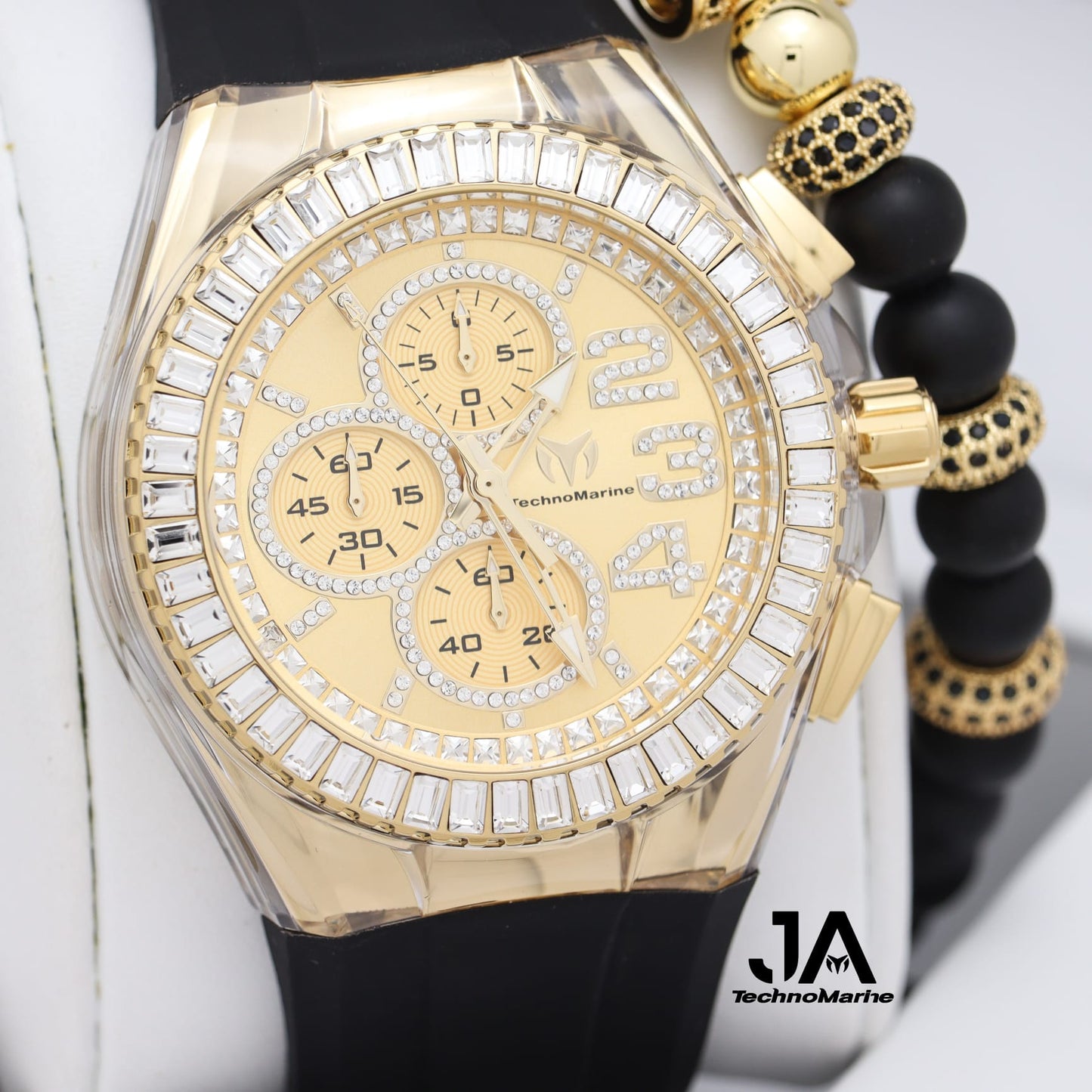 Technomarine Cruise Glitz 45mm Gold w Stones Arrival Una pulsera gratis