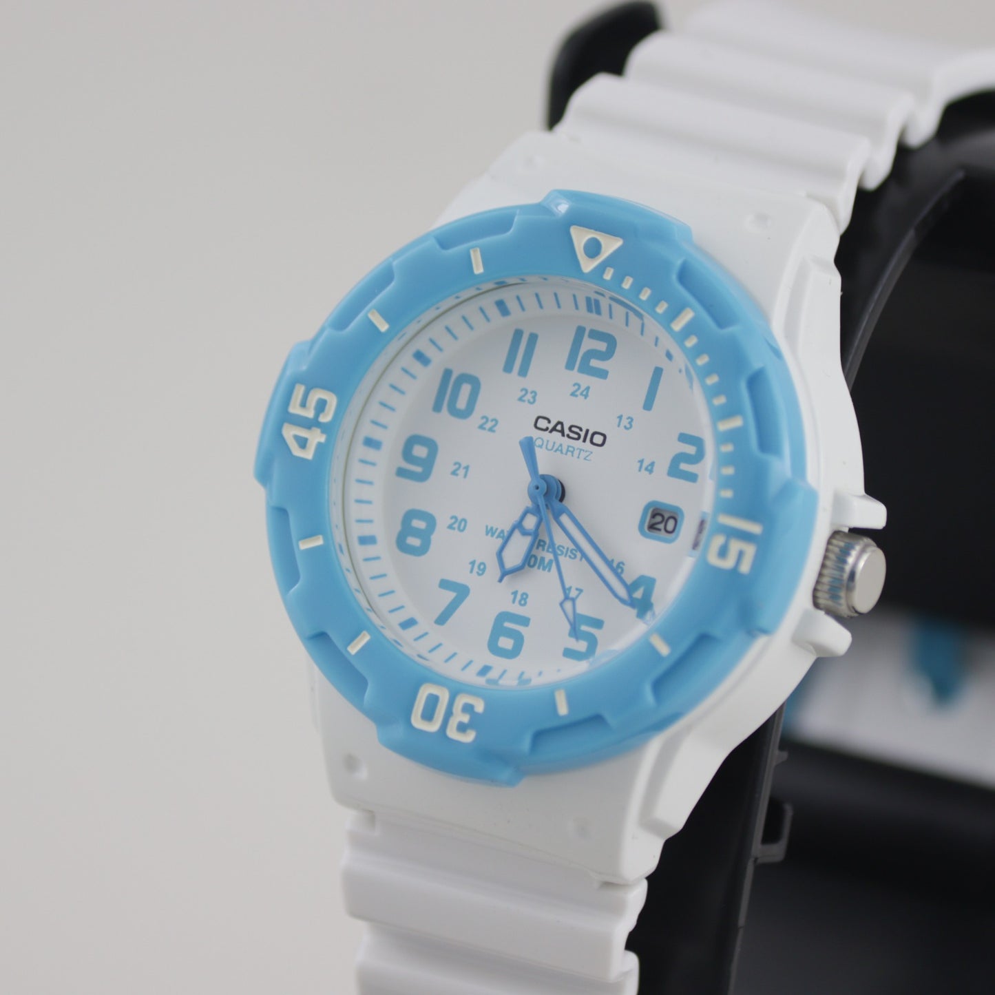 Casio Women's Dive Style Watch, White/Blue Accents